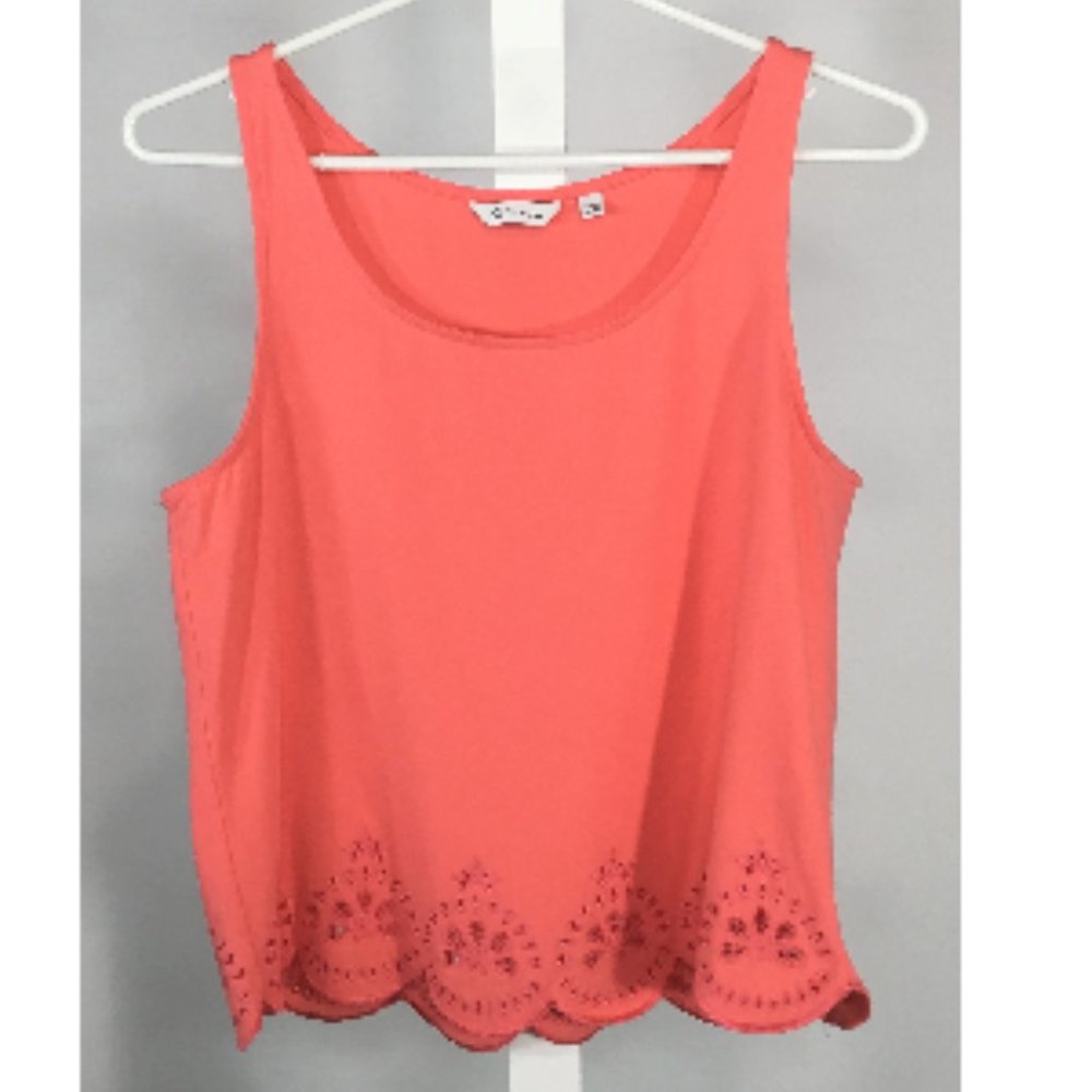 Reitmans Coral Embroidered Cropped Tank Top